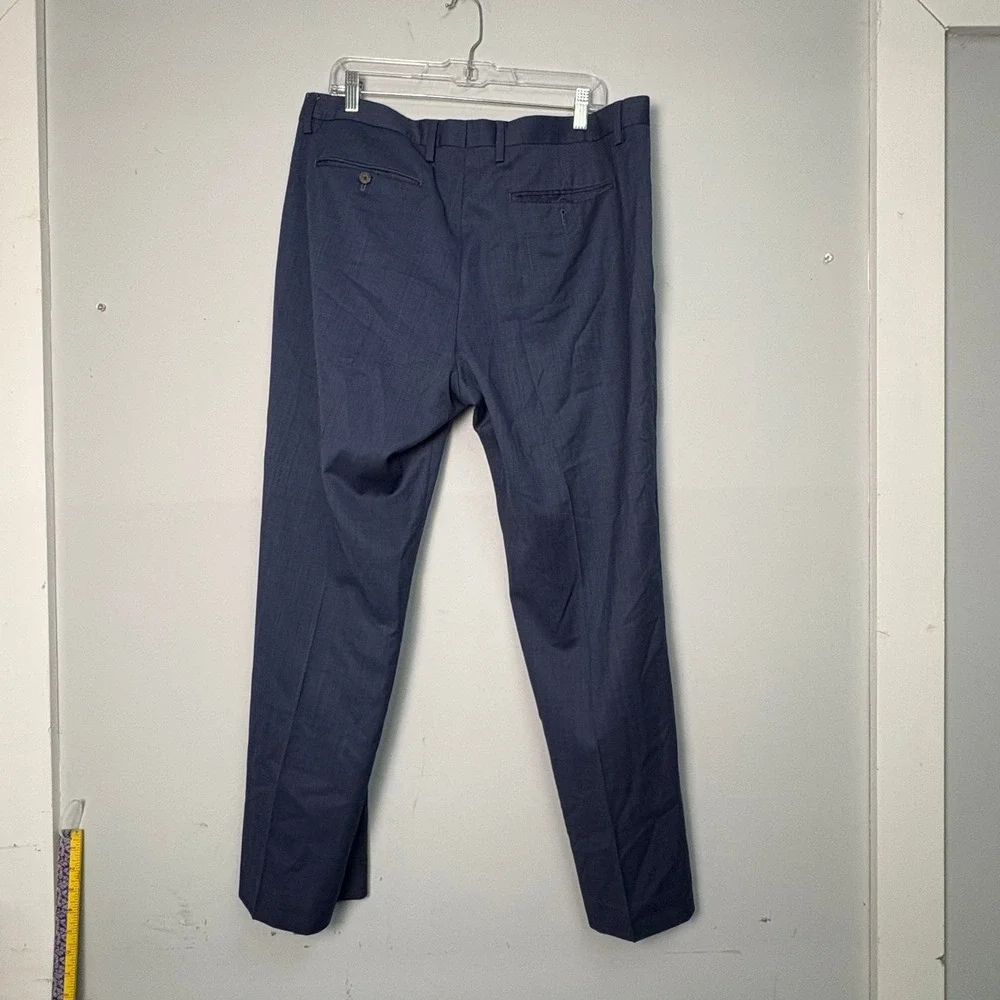 Banana Republic Mens Blue 100% Wool Tailored Slim Fit Trouser Dress Pants 36x30
